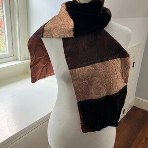 Velvet brown and patterned scarf